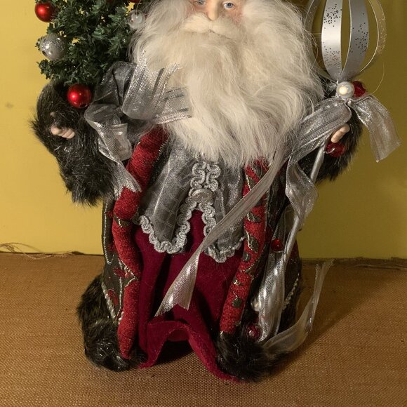 Vintage Santa Figure With Tree And Staff - Picture 2 of 9